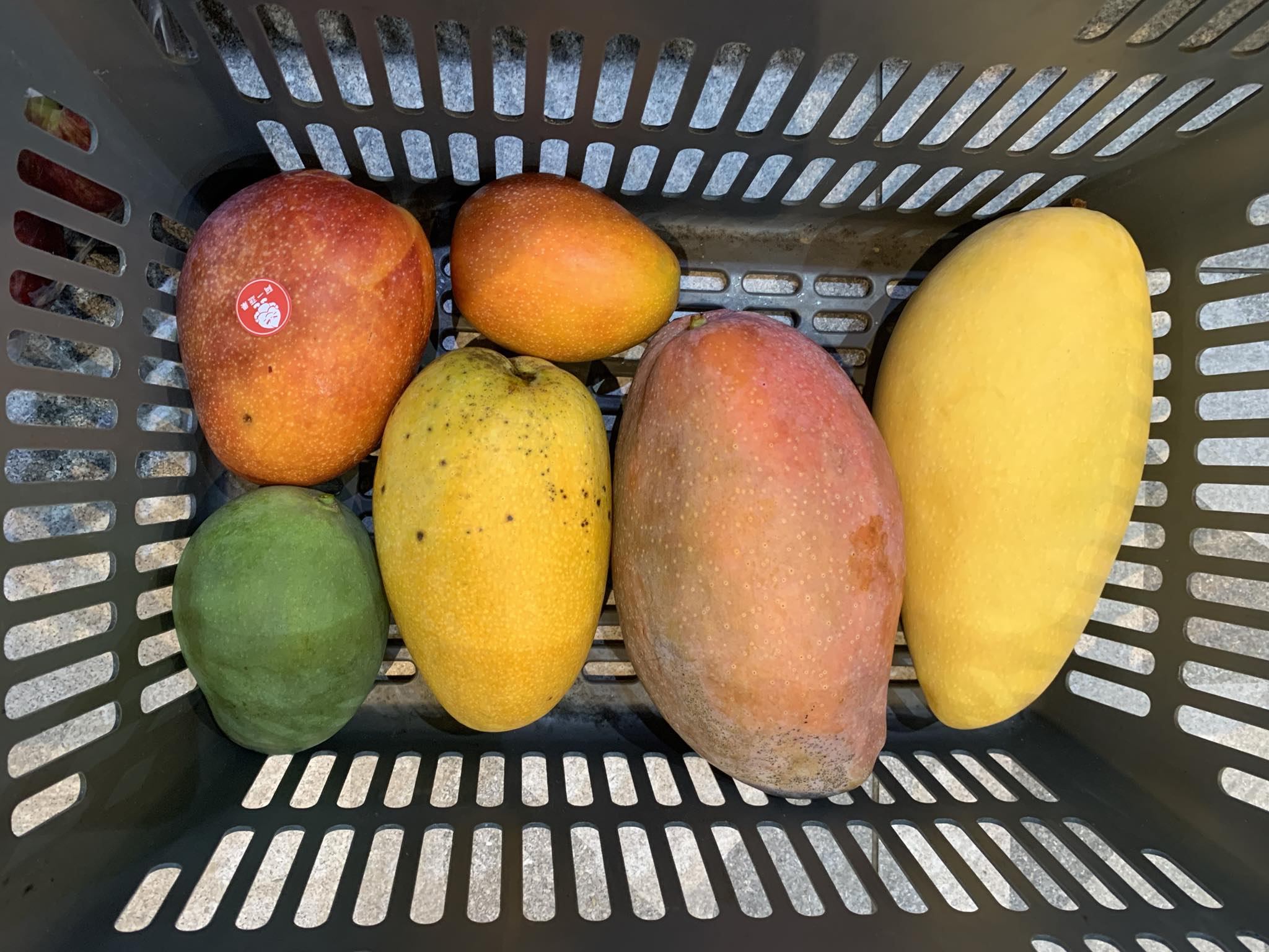 Taiwan mangoes in a basket